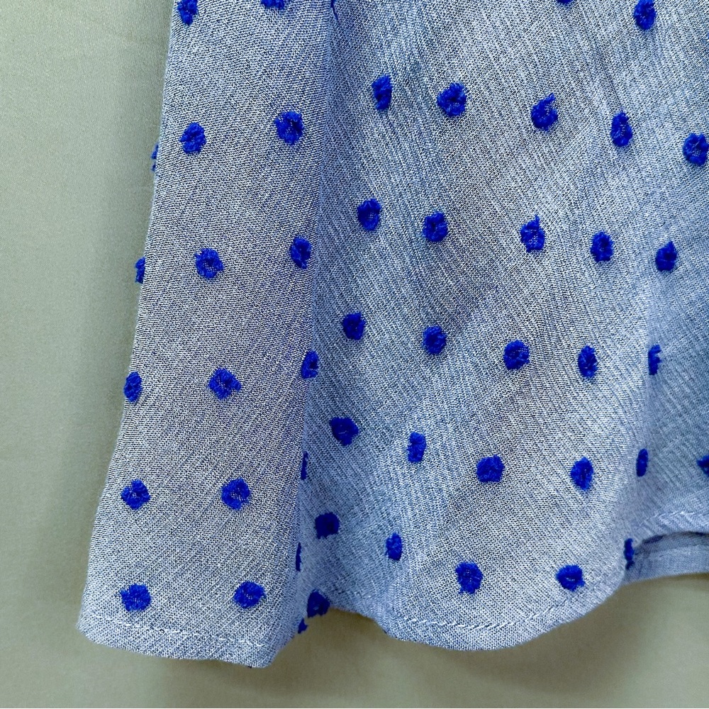 Anthropologie Anaya blue polka dot A-line dress, M. - Picture 5 of 7